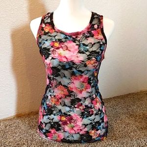 Wet seal xs lace rose tank top